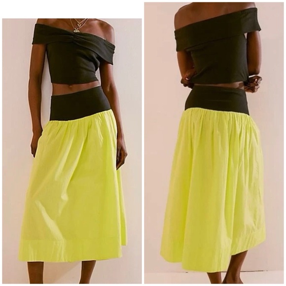 Free People Dresses & Skirts - NEW Free People Cooler in Capri Set Top/Skirt in Kiwi Combo SZ M
